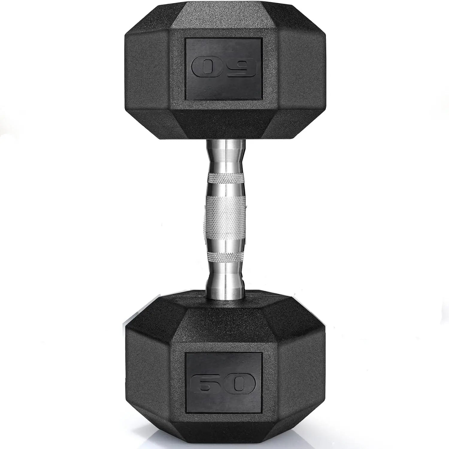 Rubber‑Coated Cast Iron Hex Dumbbells — 30–75 lb Hand Weights, 2‑Piece Set for Home & Gym Training