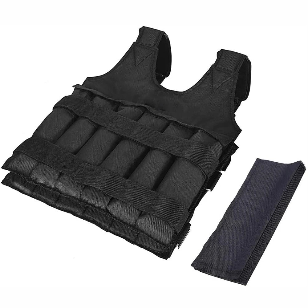 Adjustable Weighted Vest 110LB Capacity Exercise Workout Strength Training Fitness Vest – Weights Not Included