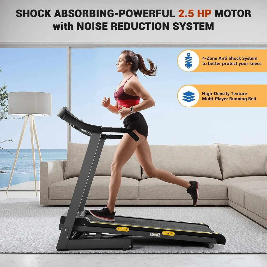 Treadmill with Auto Incline Folding Electric Running Machine 17 Inch Electric Treadmill 2.5HP 8.5MPH with 15 Training Programs