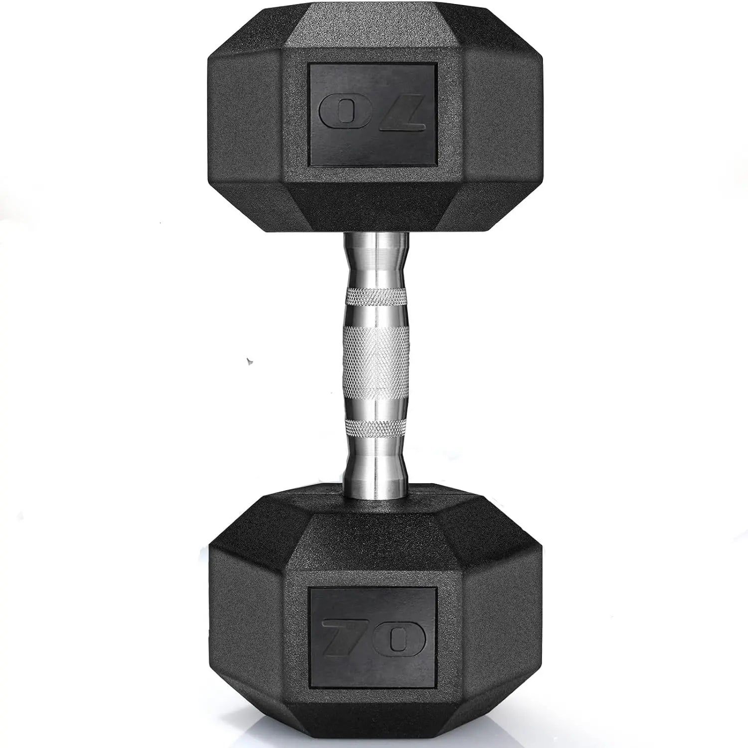 Rubber‑Coated Cast Iron Hex Dumbbells — 30–75 lb Hand Weights, 2‑Piece Set for Home & Gym Training