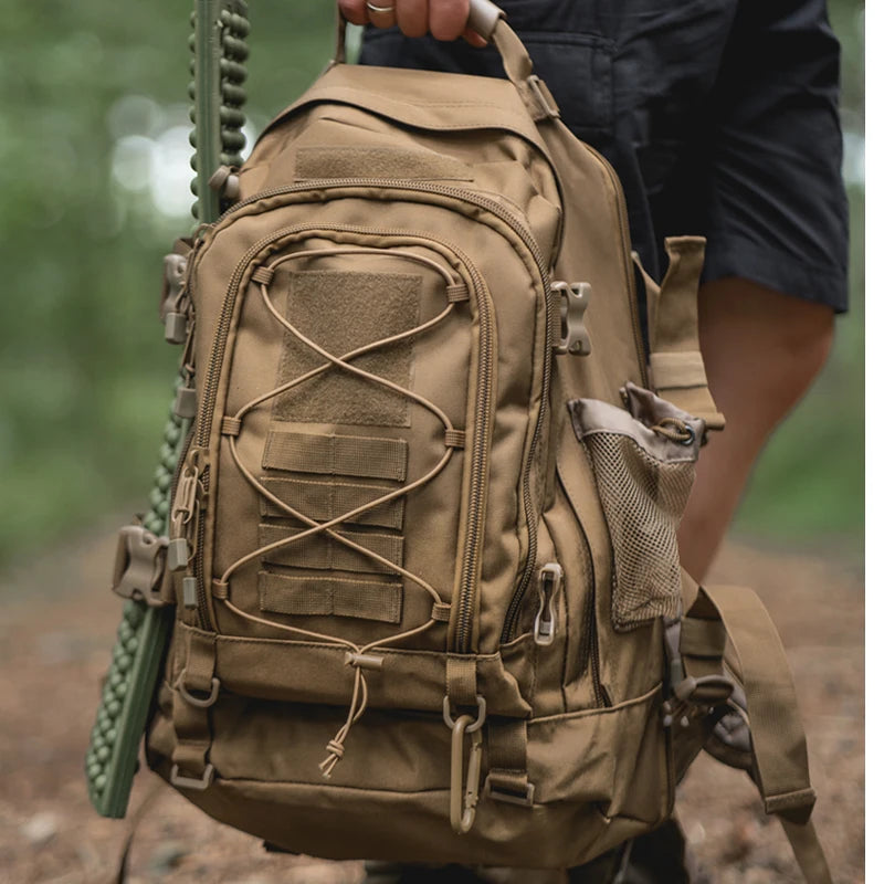 65L Outdoor Tactical Backpack Men’s Hiking Bag Large Capacity Military Army Travel Camping Rucksack