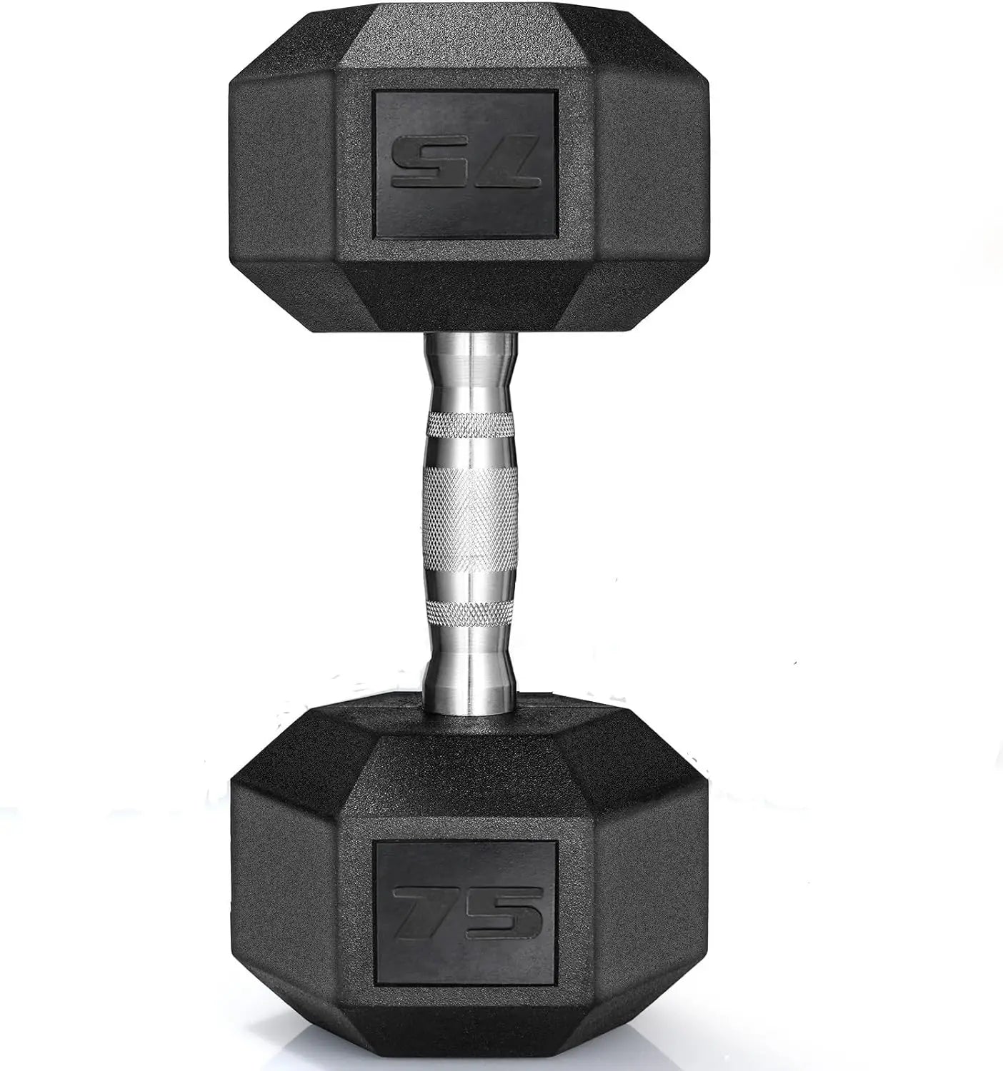 Rubber‑Coated Cast Iron Hex Dumbbells — 30–75 lb Hand Weights, 2‑Piece Set for Home & Gym Training