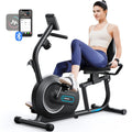 Recumbent Exercise Bike for Home Smart Bluetooth with Exclusive App Connectivity LCD Display Heart Rate Handles Magnetic Recumbent Bike