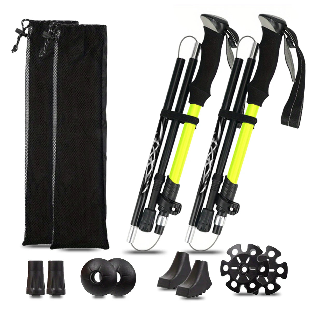 Ultralight Aluminum Alloy 5 Section Folding Trekking Pole for Hiking Mountaineering and Walking