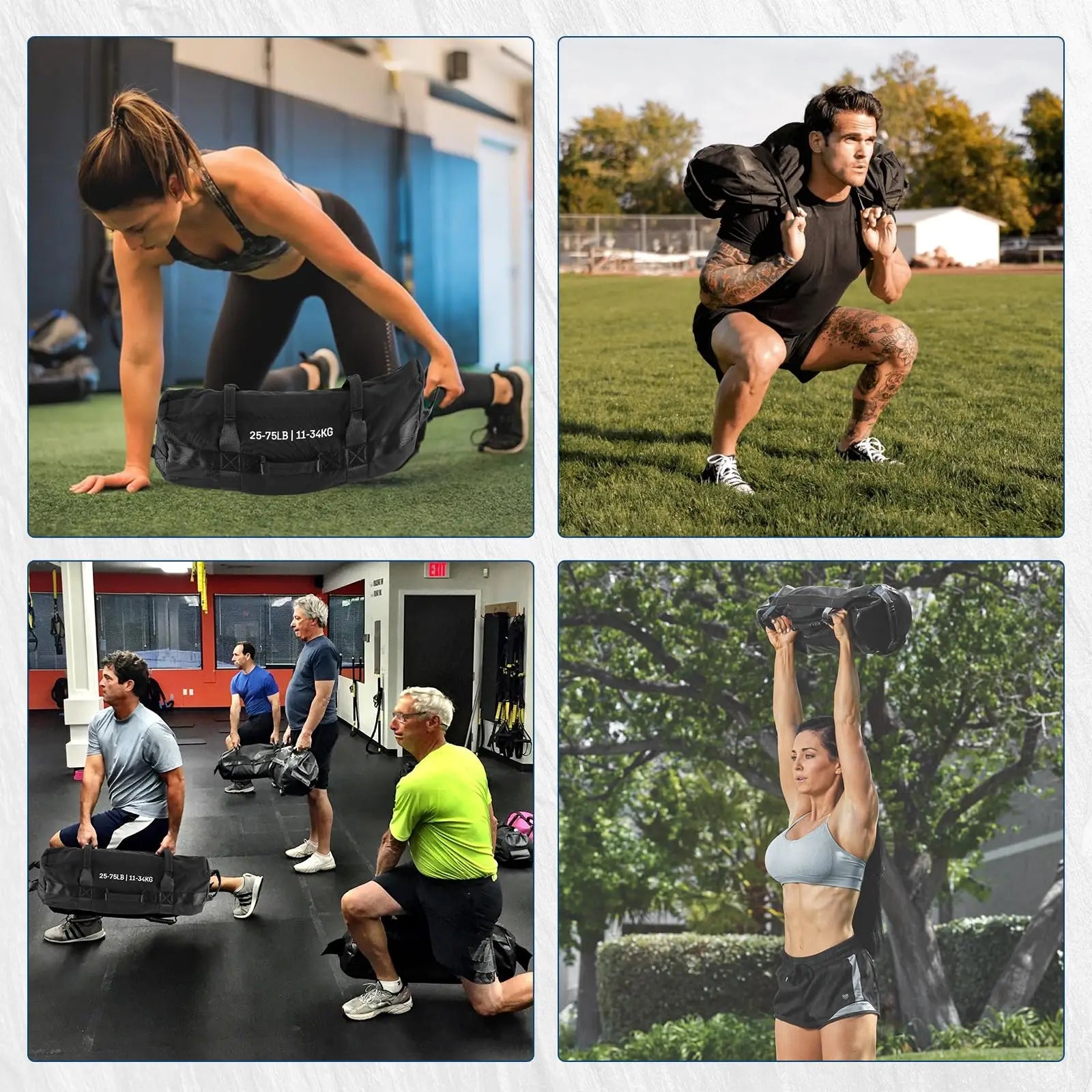 Adjustable (Unfilled)Heavy Duty Sandbags with Handles for Strength and Full Body Workouts