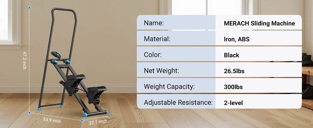 Stair Stepper for Home Gym offering a Full Body Workout with a Compact Folding Design Extended Step Range and Adjustable Handlebar and Pedals