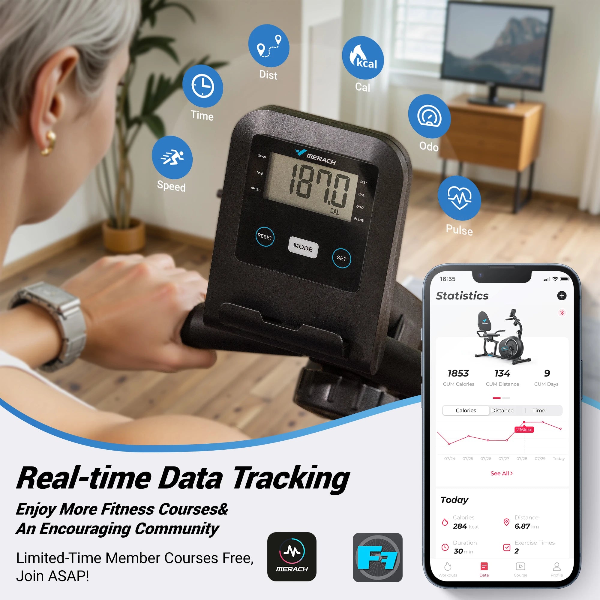 Recumbent Exercise Bike for Home Smart Bluetooth with Exclusive App Connectivity LCD Display Heart Rate Handles Magnetic Recumbent Bike