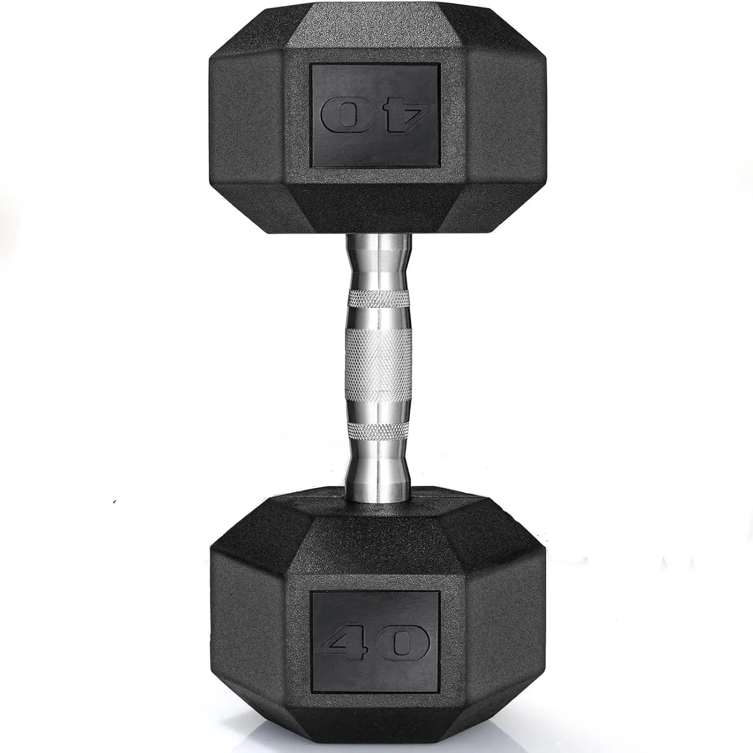 Rubber‑Coated Cast Iron Hex Dumbbells — 30–75 lb Hand Weights, 2‑Piece Set for Home & Gym Training