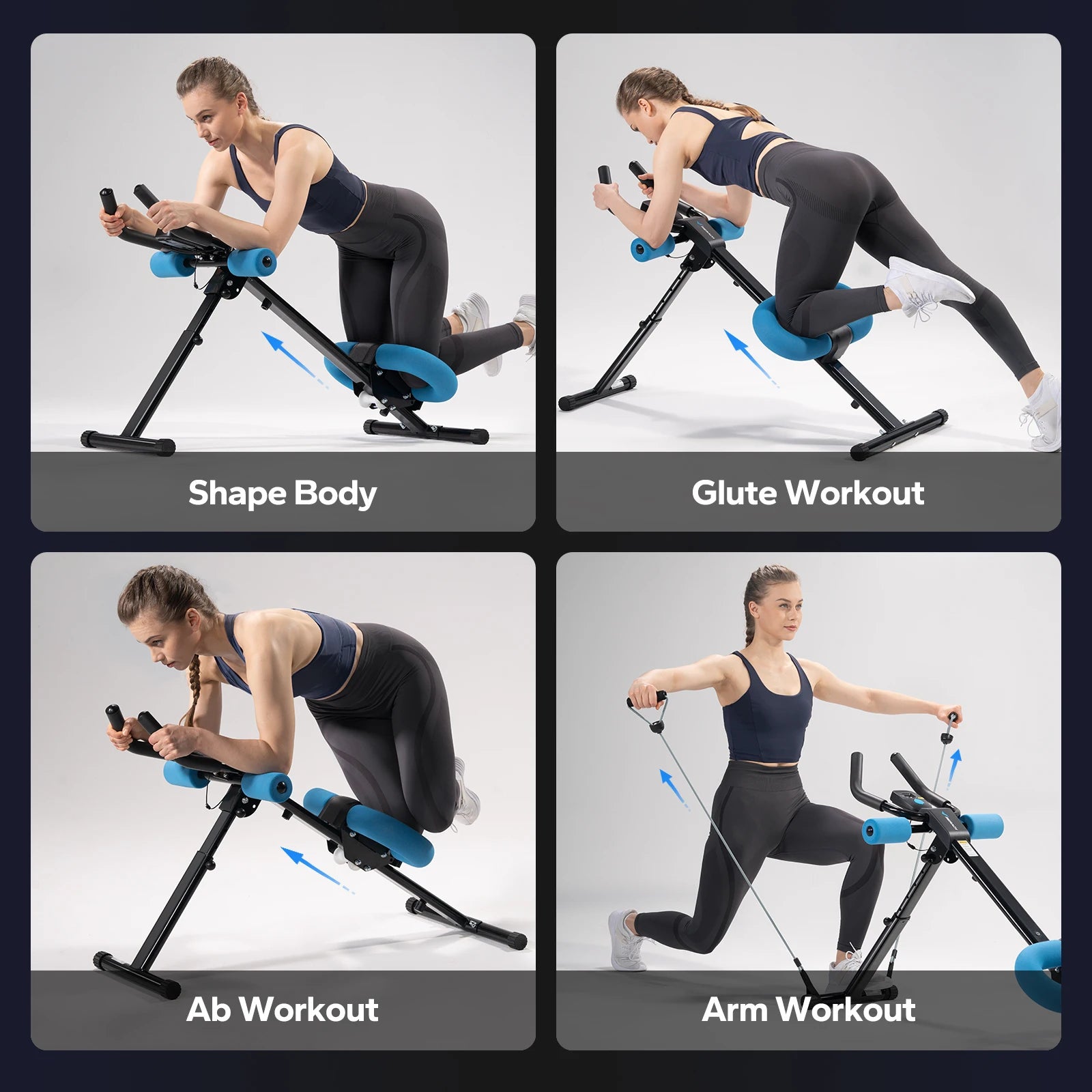 Adjustable Ab Machine – Foldable Ab Workout Equipment with Knee Protection & LCD Display for Home Gym Core Training