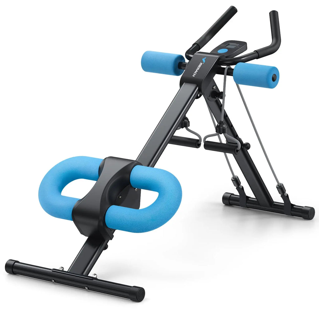 Adjustable Ab Machine – Foldable Ab Workout Equipment with Knee Protection & LCD Display for Home Gym Core Training
