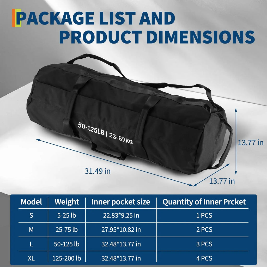 Adjustable (Unfilled)Heavy Duty Sandbags with Handles for Strength and Full Body Workouts