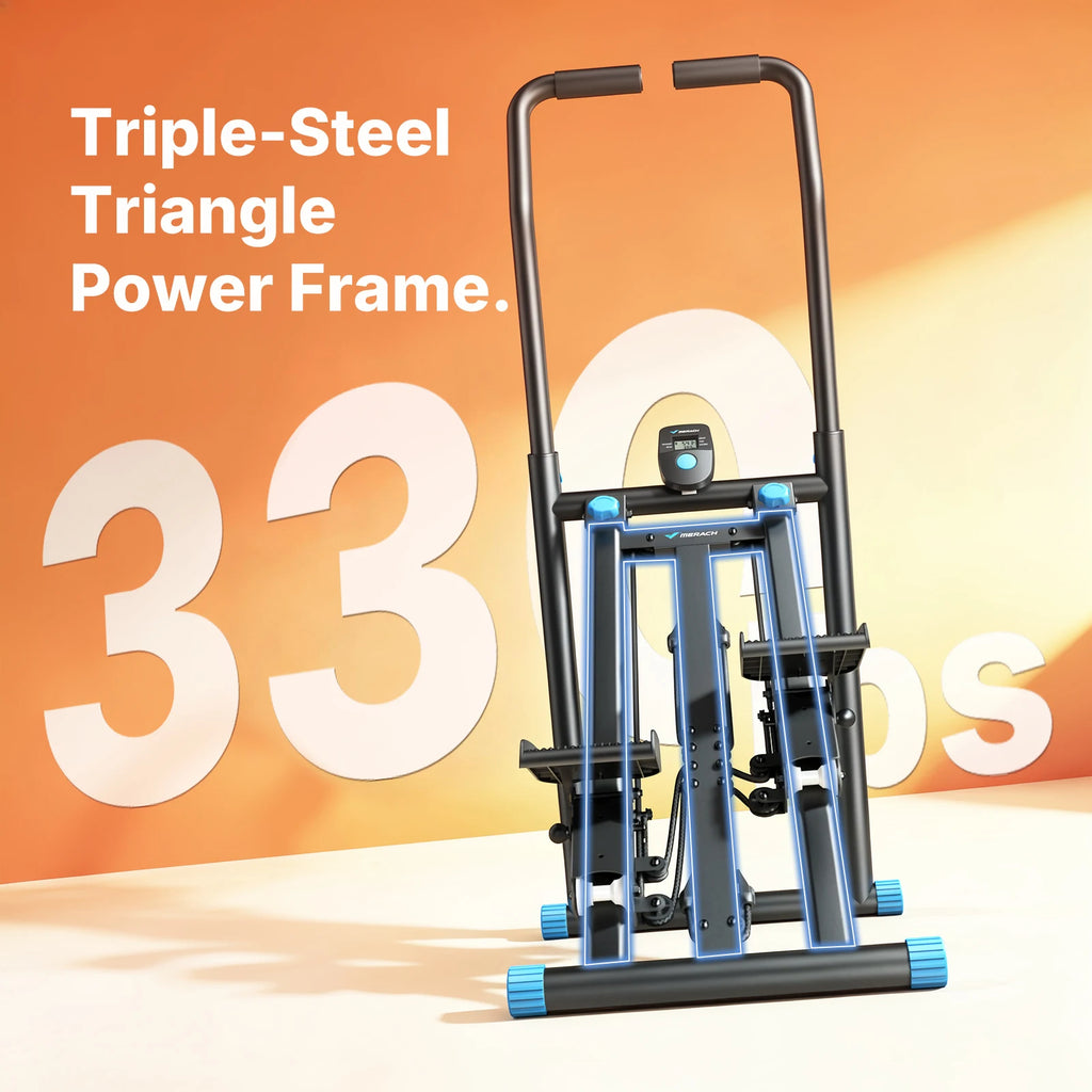 Stair Stepper Foldable Full Body Workout Silent Multi Functional Adjustable Fitness Climbing Machine for Home Exercise Running