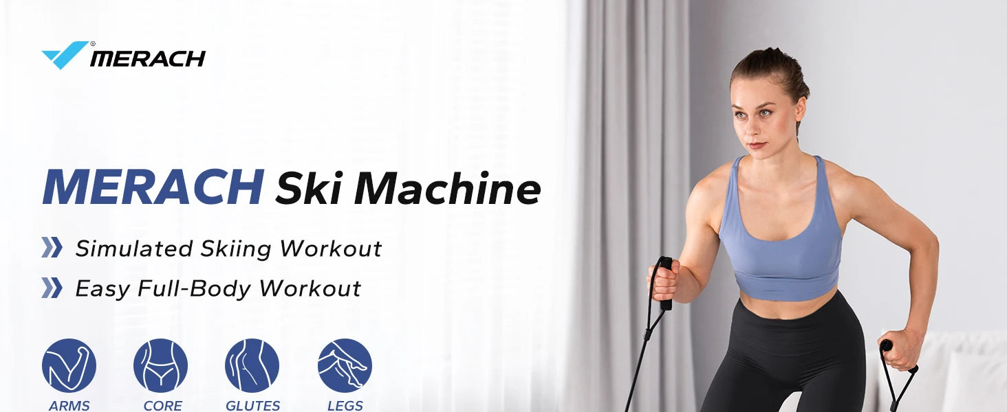 Ski Machine Simulated Ski Training Machine for Full Body Cardio and Leg Exercise Fitness Workouts