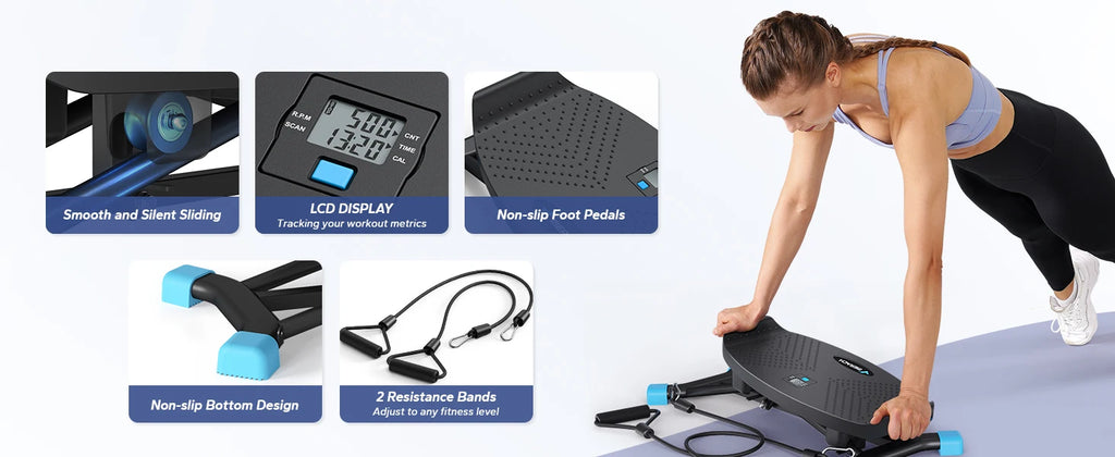 Ski Machine Simulated Ski Training Machine for Full Body Cardio and Leg Exercise Fitness Workouts