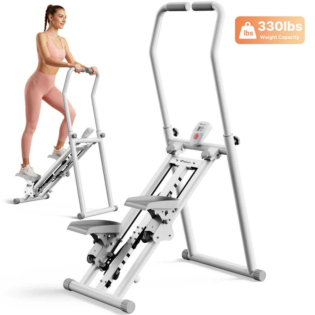 Stair Stepper Foldable Full Body Workout Silent Multi Functional Adjustable Fitness Climbing Machine for Home Exercise Running