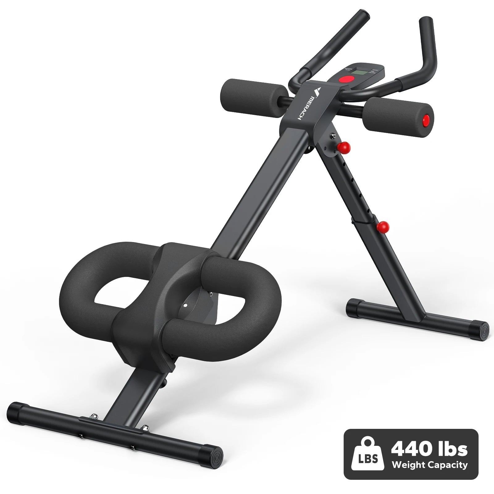 Adjustable Ab Machine – Foldable Ab Workout Equipment with Knee Protection & LCD Display for Home Gym Core Training