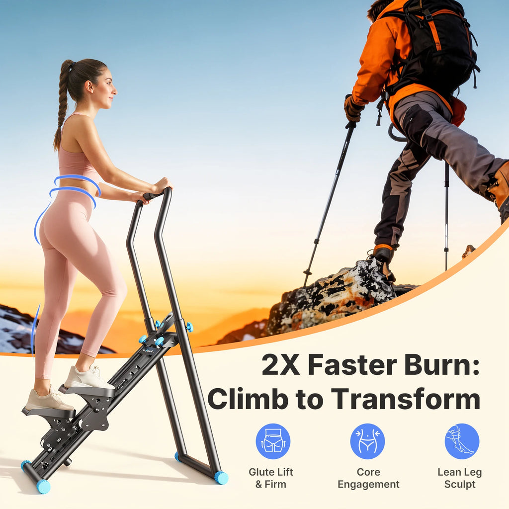 Stair Stepper Foldable Full Body Workout Silent Multi Functional Adjustable Fitness Climbing Machine for Home Exercise Running