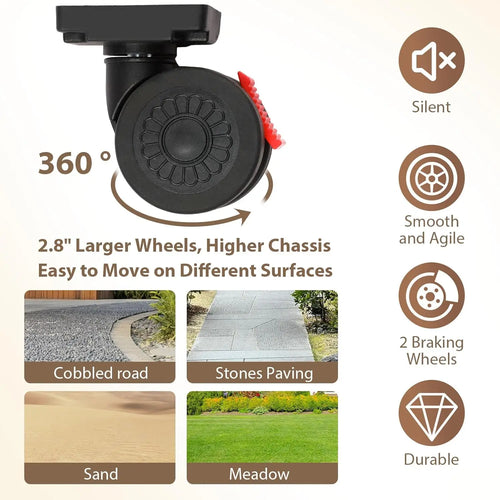 360° Rotating Foldable Storage Cart Heavy Duty Mobile Organizer with Silent Wheels for Camping Storage