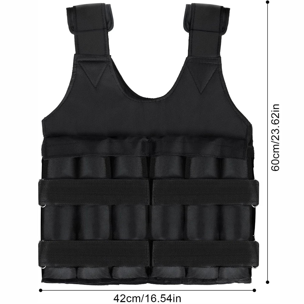 Adjustable Weighted Vest 110LB Capacity Exercise Workout Strength Training Fitness Vest – Weights Not Included