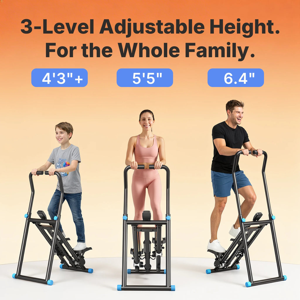 Stair Stepper Foldable Full Body Workout Silent Multi Functional Adjustable Fitness Climbing Machine for Home Exercise Running