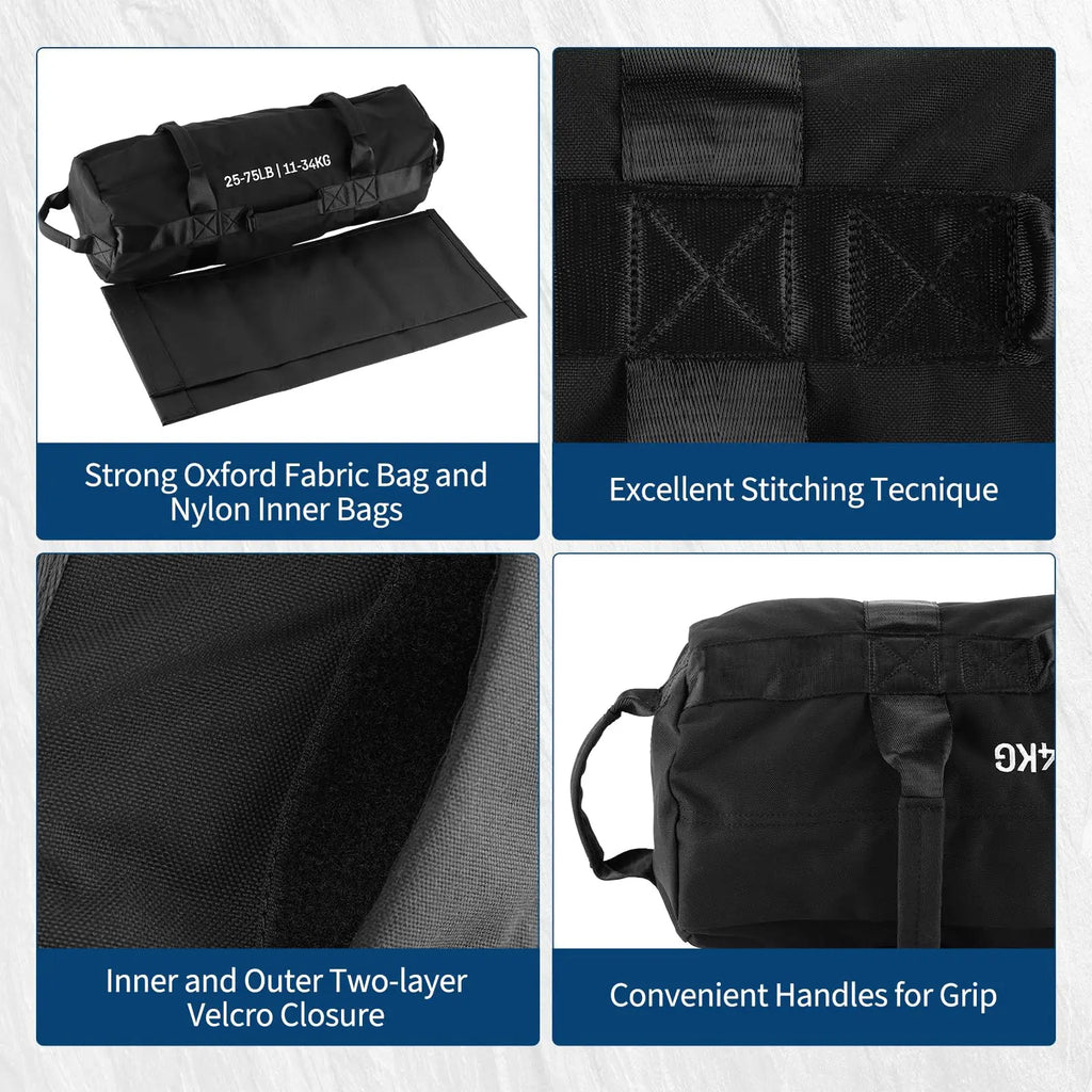 Adjustable (Unfilled)Heavy Duty Sandbags with Handles for Strength and Full Body Workouts