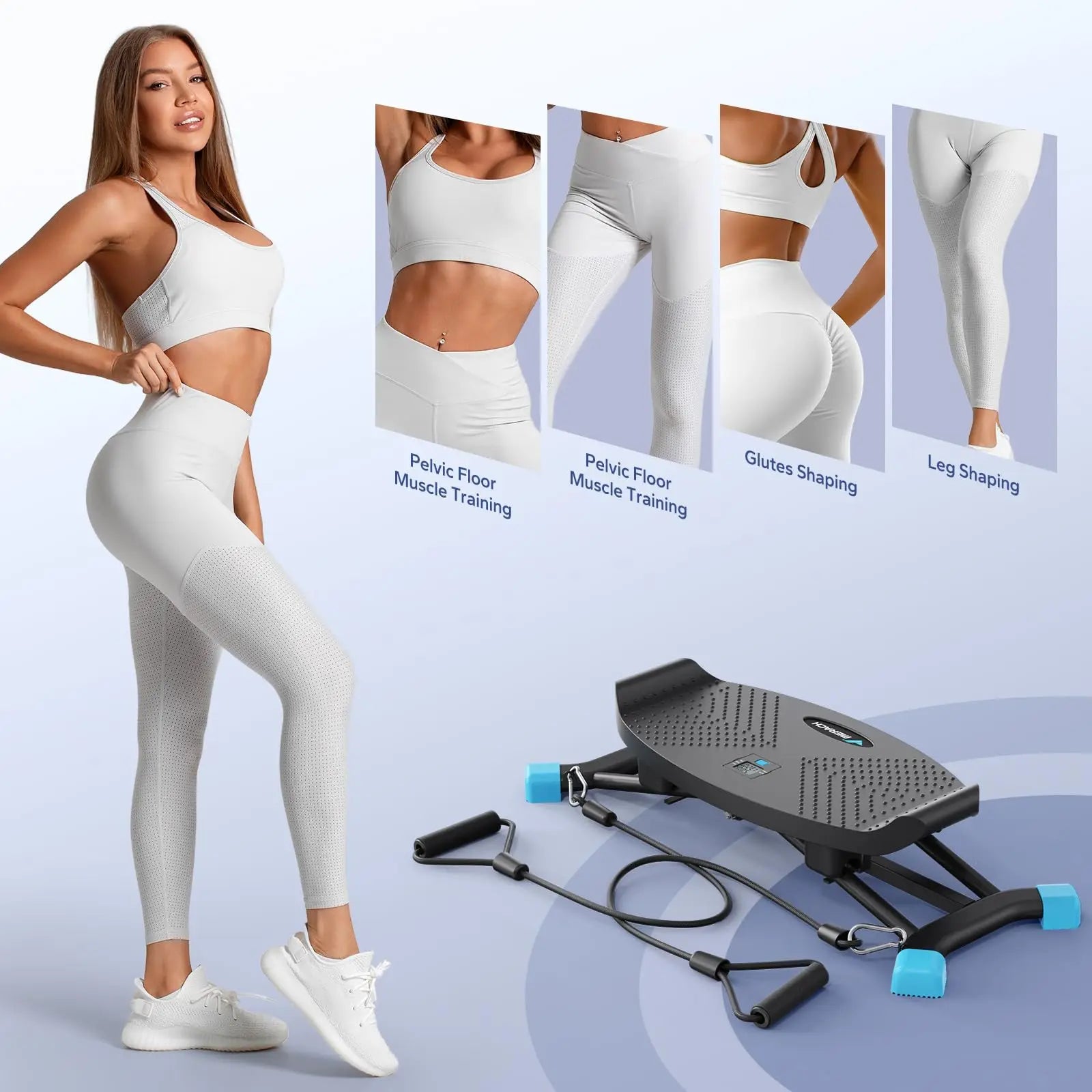 Ski Machine Simulated Ski Training Machine for Full Body Cardio and Leg Exercise Fitness Workouts