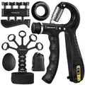 Grip Trainer Kit with Adjustable Hand Gripper Finger and Hand Exercisers Stress Ball and Forearm Ring for Strength and Recovery