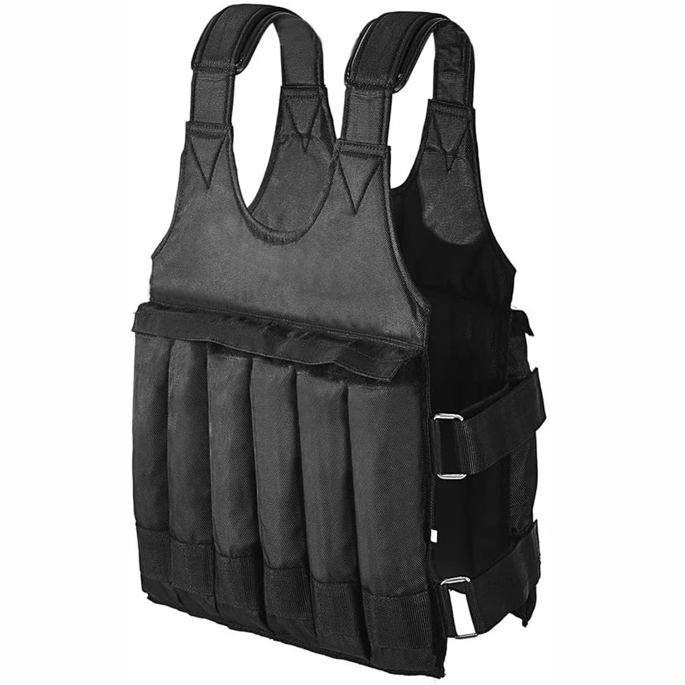 Adjustable Weighted Vest 110LB Capacity Exercise Workout Strength Training Fitness Vest – Weights Not Included