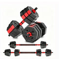 Adjustable Dumbbell Set with 2 in 1 Convertible Barbell 5.5 to 44lbs Rubber Coated Weights for Home Gym Strength Training