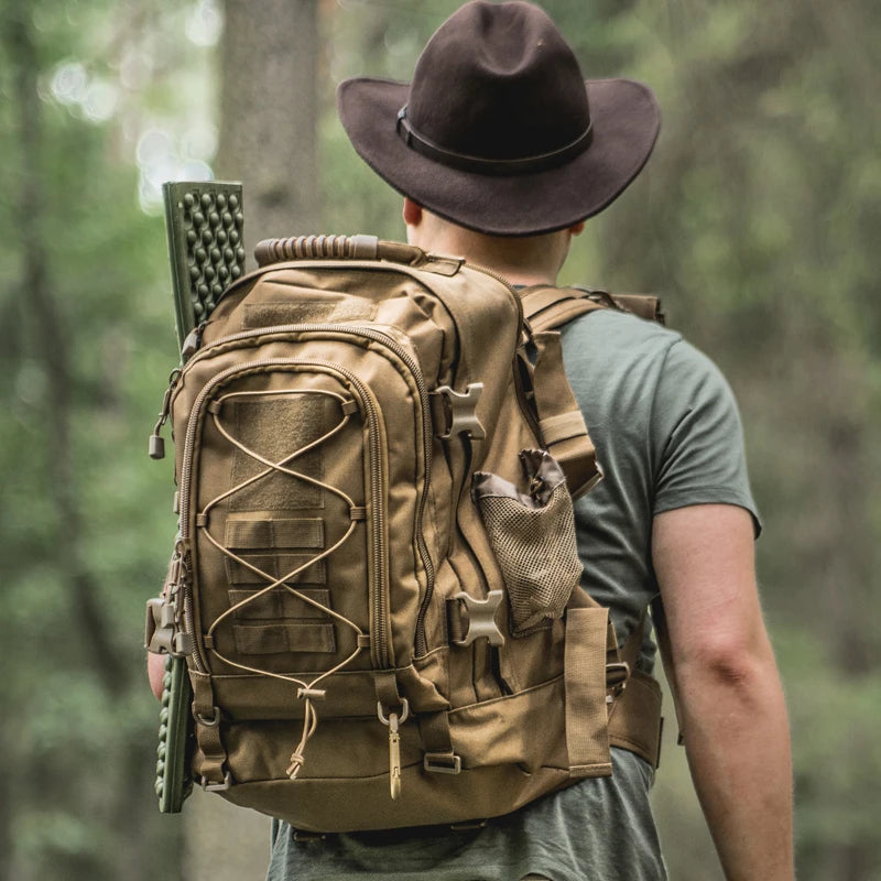 65L Outdoor Tactical Backpack Men’s Hiking Bag Large Capacity Military Army Travel Camping Rucksack