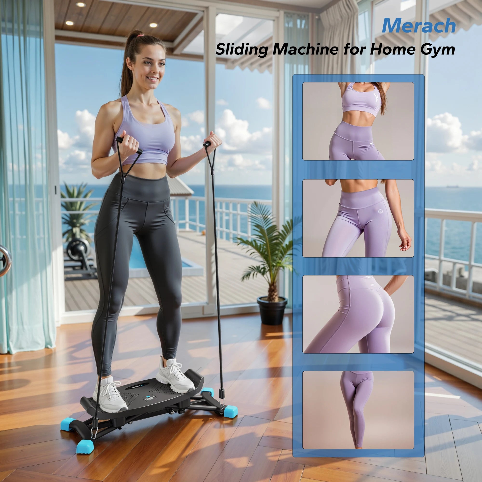 Ski Machine Simulated Ski Training Machine for Full Body Cardio and Leg Exercise Fitness Workouts