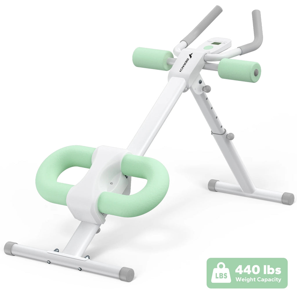 Adjustable Ab Machine – Foldable Ab Workout Equipment with Knee Protection & LCD Display for Home Gym Core Training