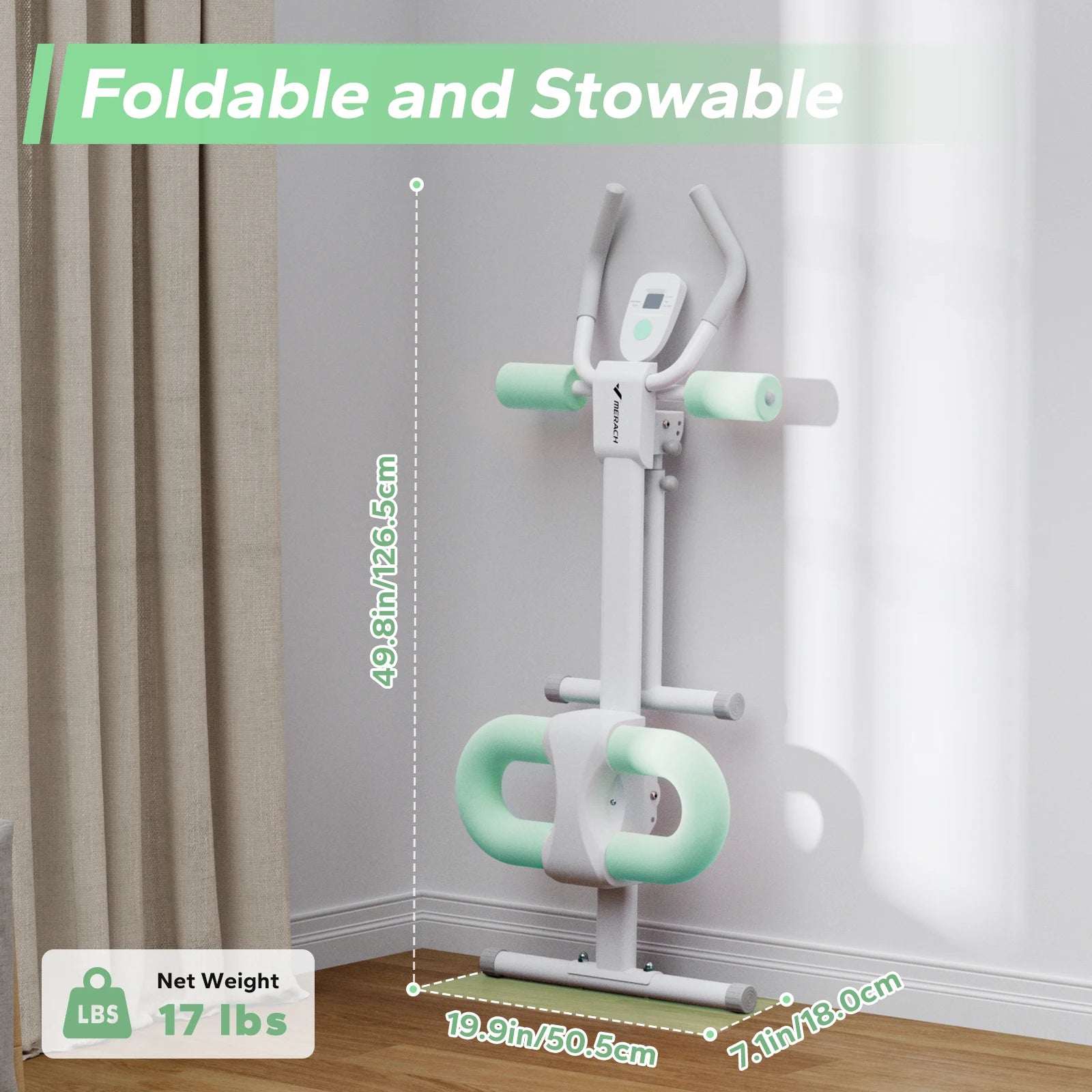 Adjustable Ab Machine – Foldable Ab Workout Equipment with Knee Protection & LCD Display for Home Gym Core Training