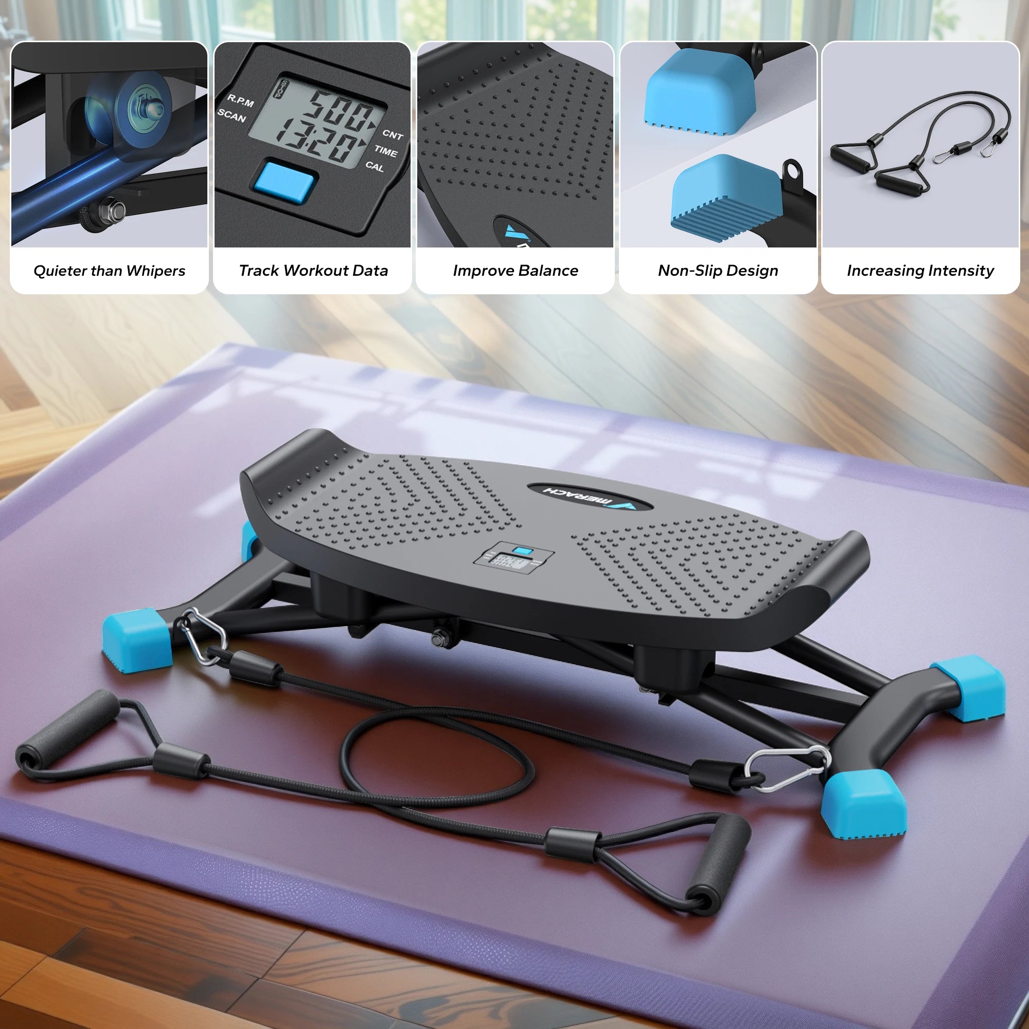Ski Machine Simulated Ski Training Machine for Full Body Cardio and Leg Exercise Fitness Workouts