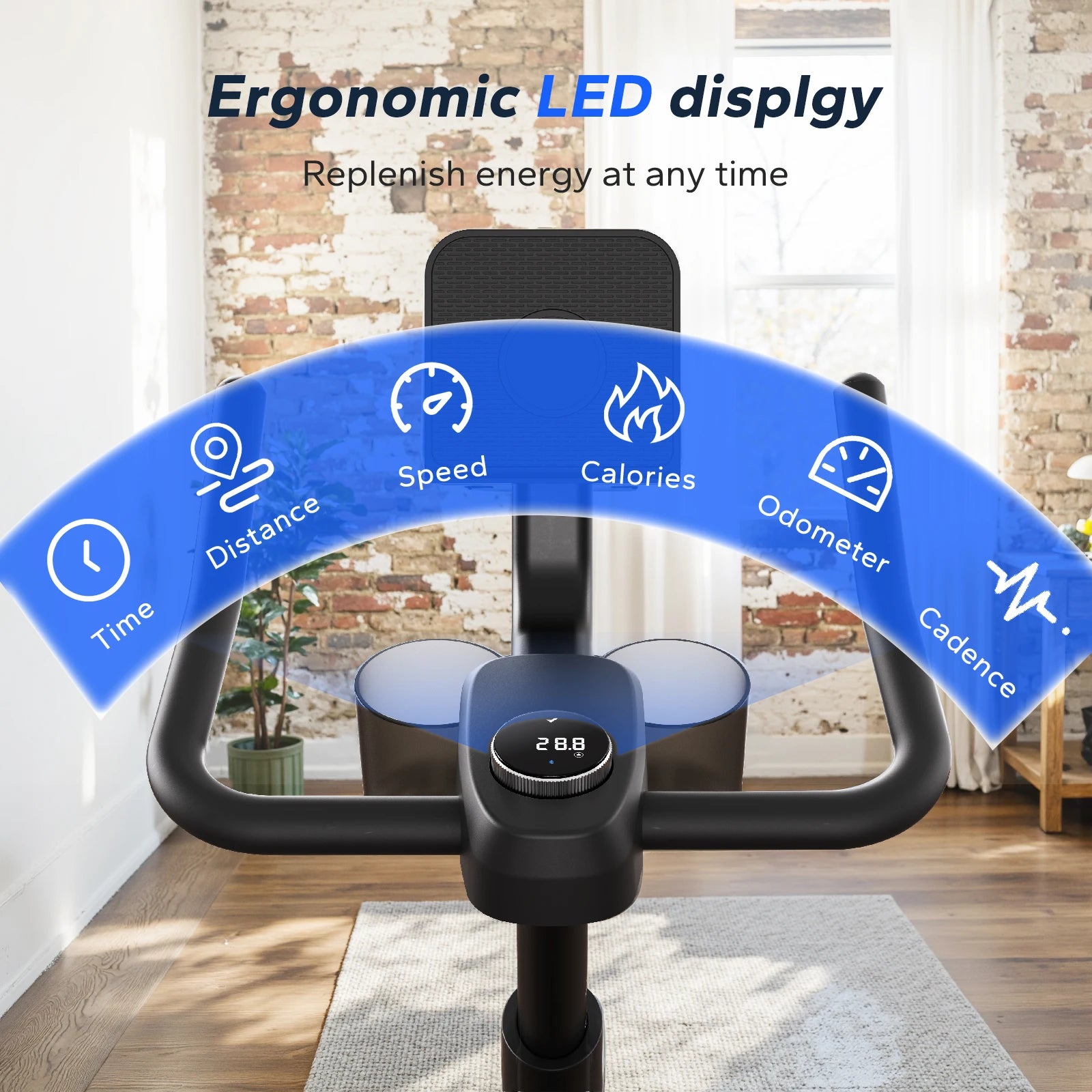 Exercise Bike – Brake Pad/Magnetic Stationary Indoor Cycling Bike, Low‑Noise Design with App Compatibility, Tablet Mount & Fitness Courses
