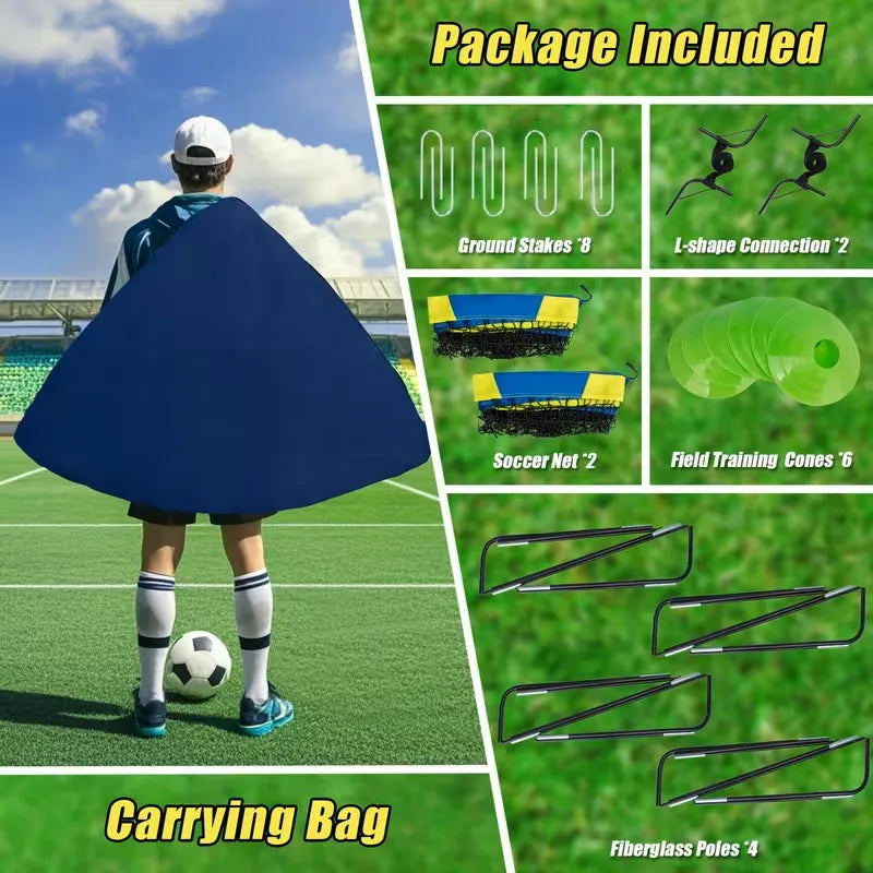 4'x 3' Portable  Soccer Goals for Backyard or Indoors