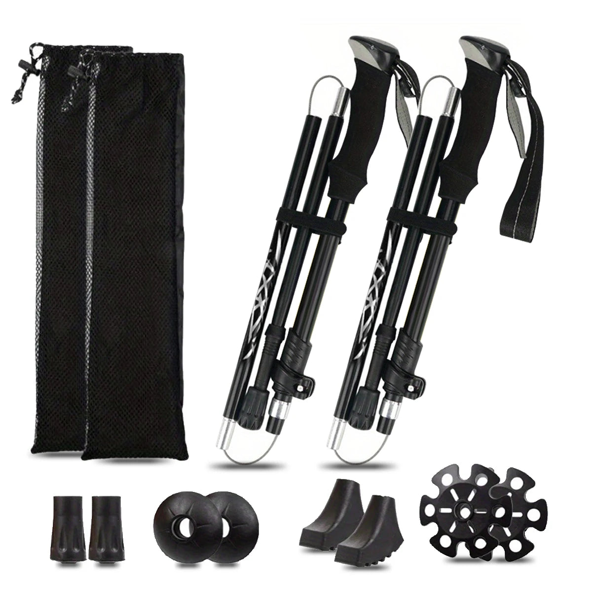 Ultralight Aluminum Alloy 5 Section Folding Trekking Pole for Hiking Mountaineering and Walking