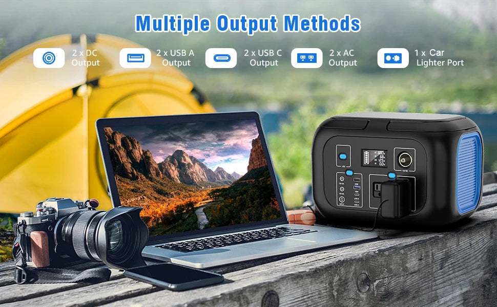 600W 300W 200W 120W Portable Power Station 110V AC Outlets Solar Generator Energy Storage Power Bank for Camping Travel RV Home