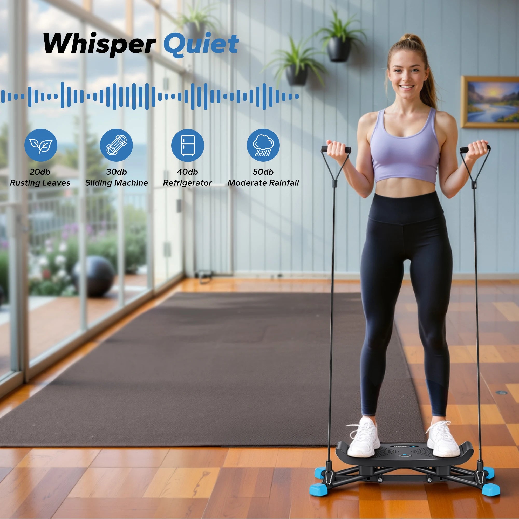 Ski Machine Simulated Ski Training Machine for Full Body Cardio and Leg Exercise Fitness Workouts