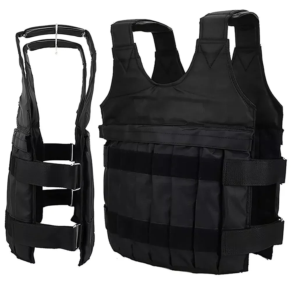 Adjustable Weighted Vest 110LB Capacity Exercise Workout Strength Training Fitness Vest – Weights Not Included
