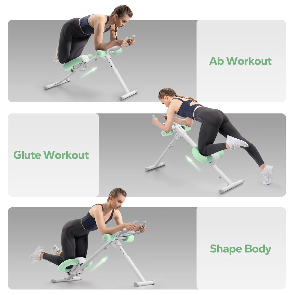 Adjustable Ab Machine – Foldable Ab Workout Equipment with Knee Protection & LCD Display for Home Gym Core Training