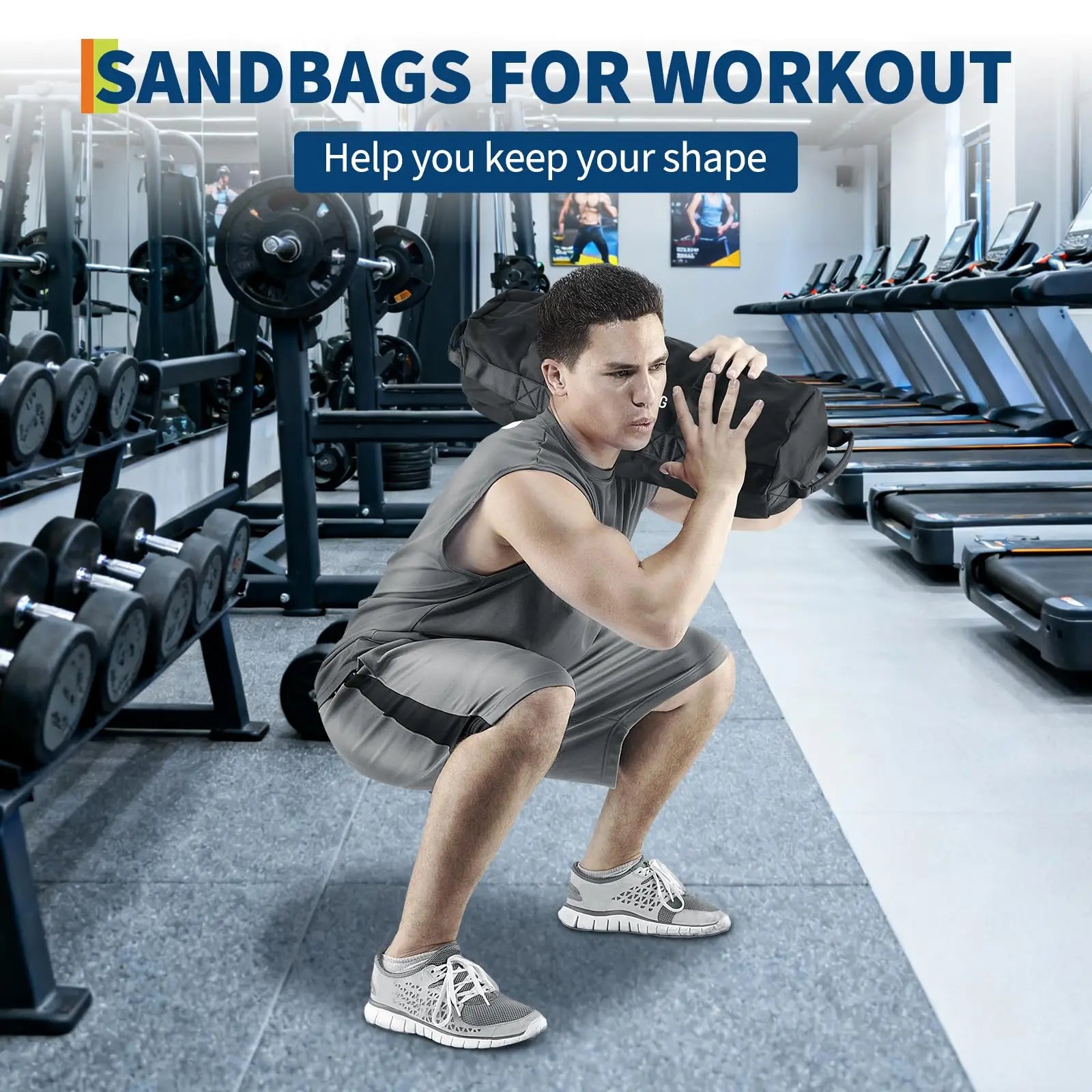 Adjustable (Unfilled)Heavy Duty Sandbags with Handles for Strength and Full Body Workouts