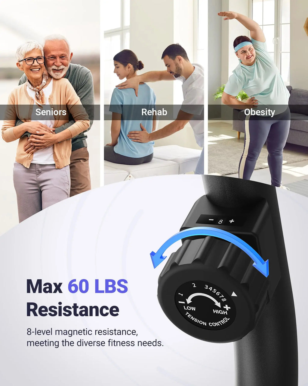 Recumbent Exercise Bike for Home Smart Bluetooth with Exclusive App Connectivity LCD Display Heart Rate Handles Magnetic Recumbent Bike
