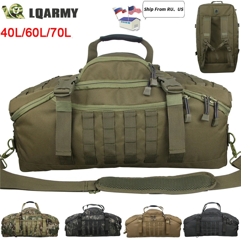 40L 60L 80L Waterproof Travel Bags, Large‑Capacity Men’s Duffel and Weekend Luggage Bags