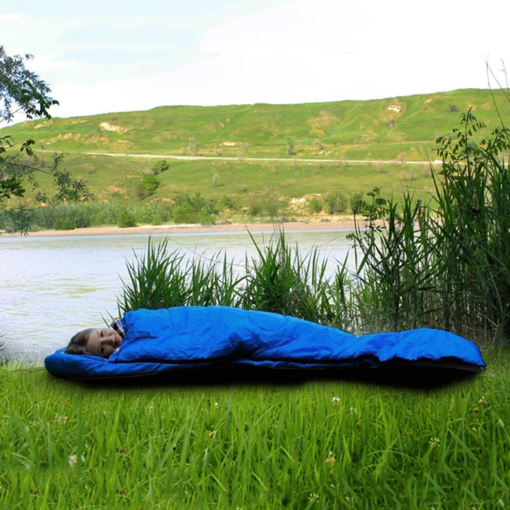 Soft Flannel Sleeping Bag with Pillow for Adults and Kids, Winter‑Ready Warm Lining, Hiking and Camping Bag with Carry Sack