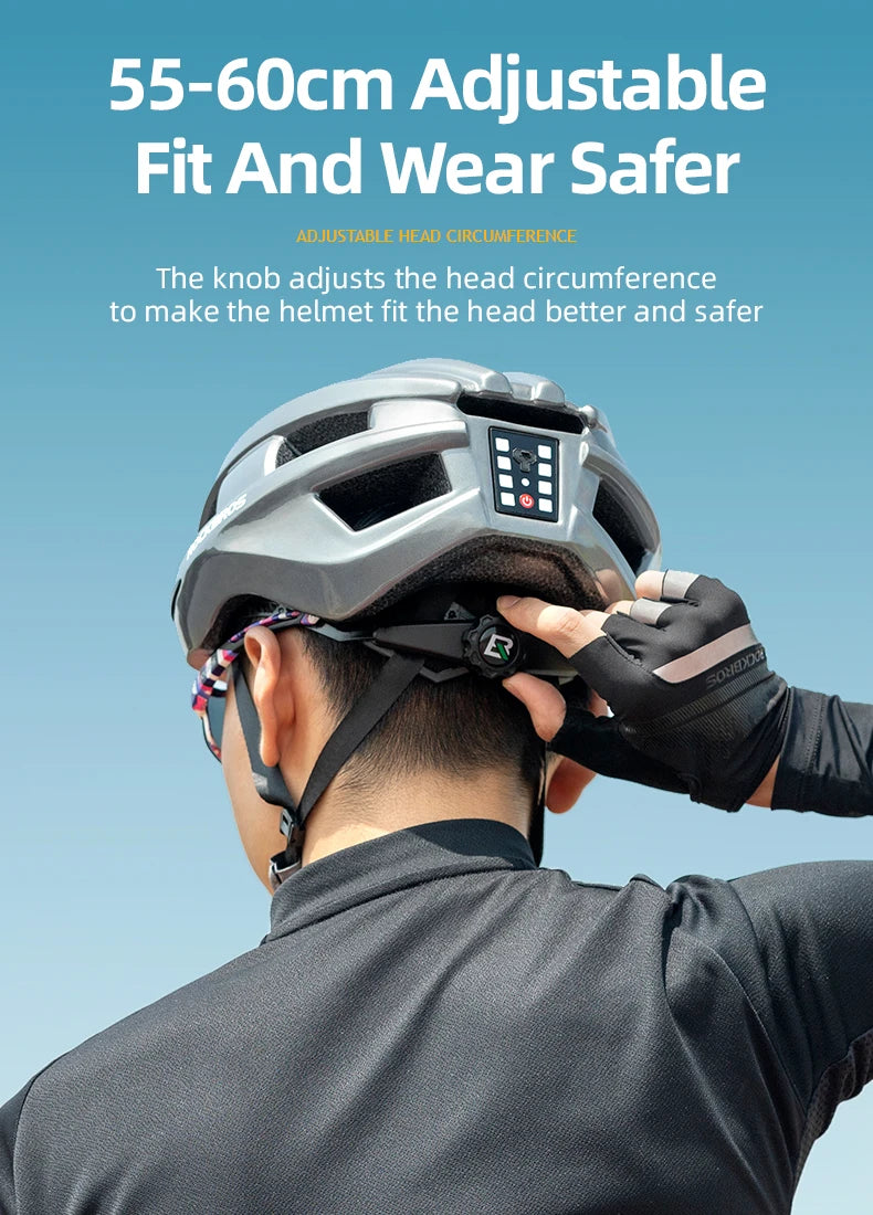Bicycle Helmet with LED Rear Light Rechargeable Integrally Molded Cycling Helmet for MTB and Road Bike Riding