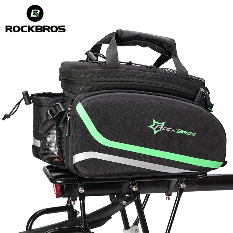 ROCKBROS 3‑in‑1 Bike Panniers, Waterproof 35L Rear Rack Trunk Bag for MTB and Road Cycling, Travel Luggage Cargo Bags