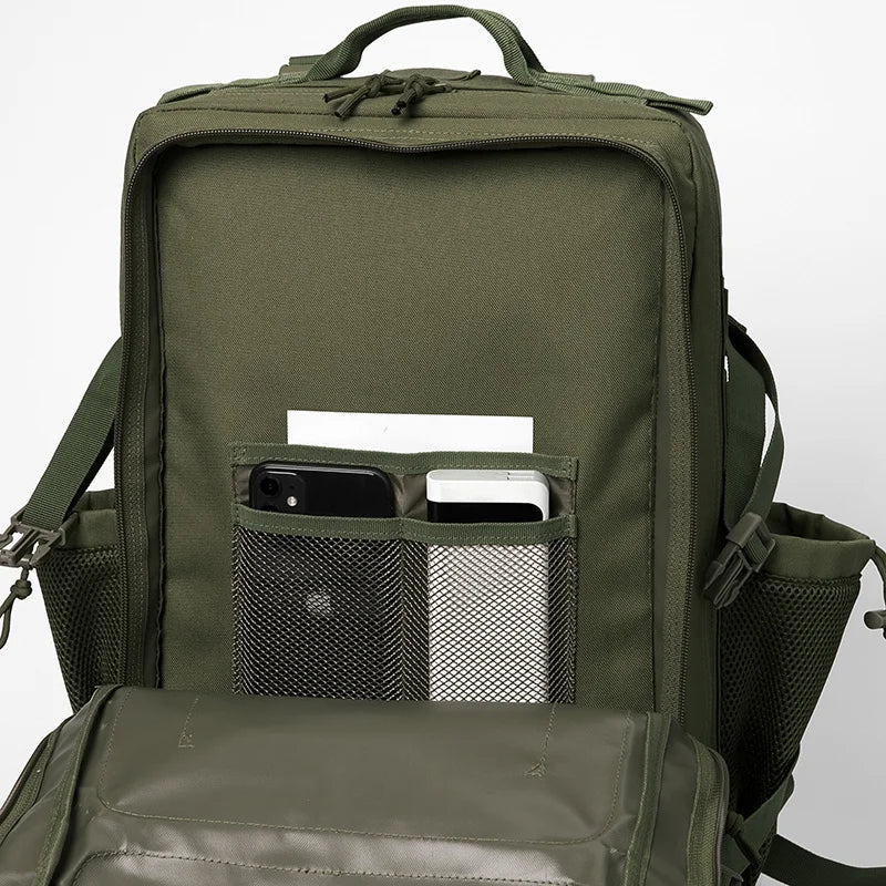 45L Tactical Backpack Survival Bag Hunting MOLLE Backpack Gym Men EDC Outdoor Hiking Rucksack with Bottle Holder