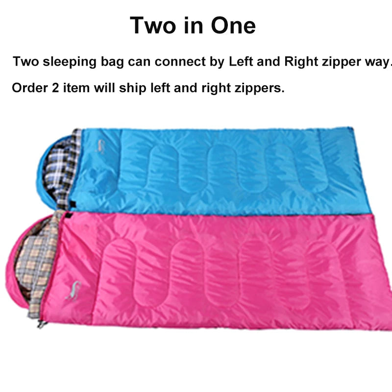 Soft Flannel Sleeping Bag with Pillow for Adults and Kids, Winter‑Ready Warm Lining, Hiking and Camping Bag with Carry Sack