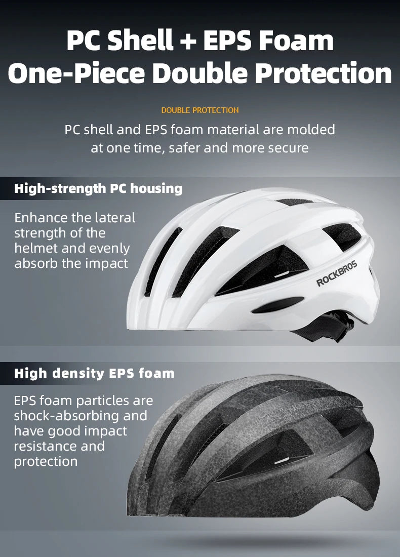 Bicycle Helmet with LED Rear Light Rechargeable Integrally Molded Cycling Helmet for MTB and Road Bike Riding